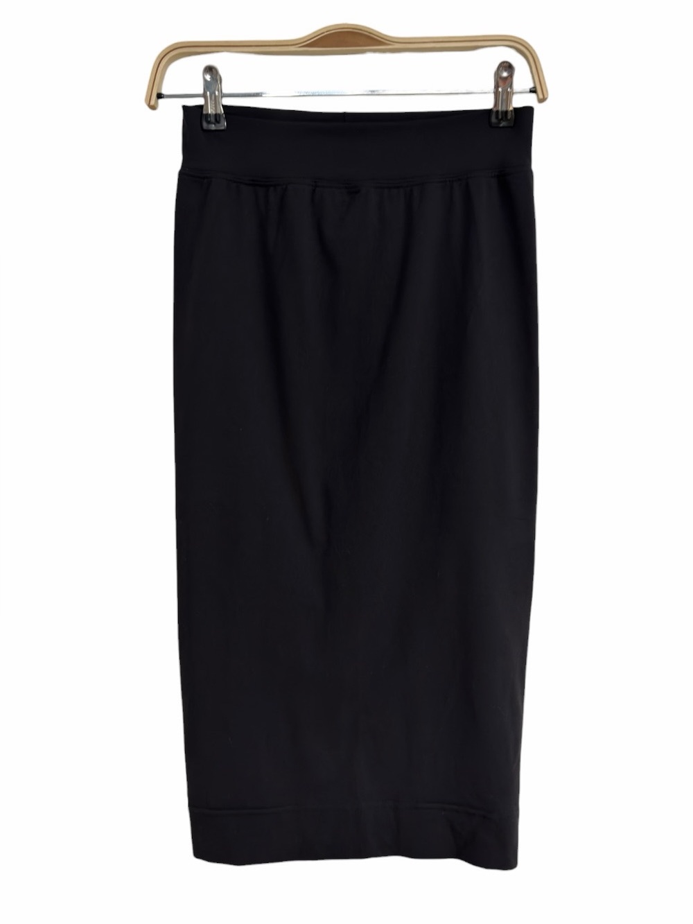 Hard Tail Forever Black Pull On Pencil Midi Skirt USA Made XS Classic Form Fit